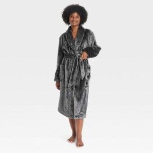 Women's Plush Robe Dark Gray Auden M/L